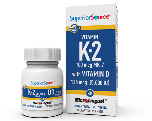 SUPERIOR SOURCE K2 W VITAMIN D 60 MELTS