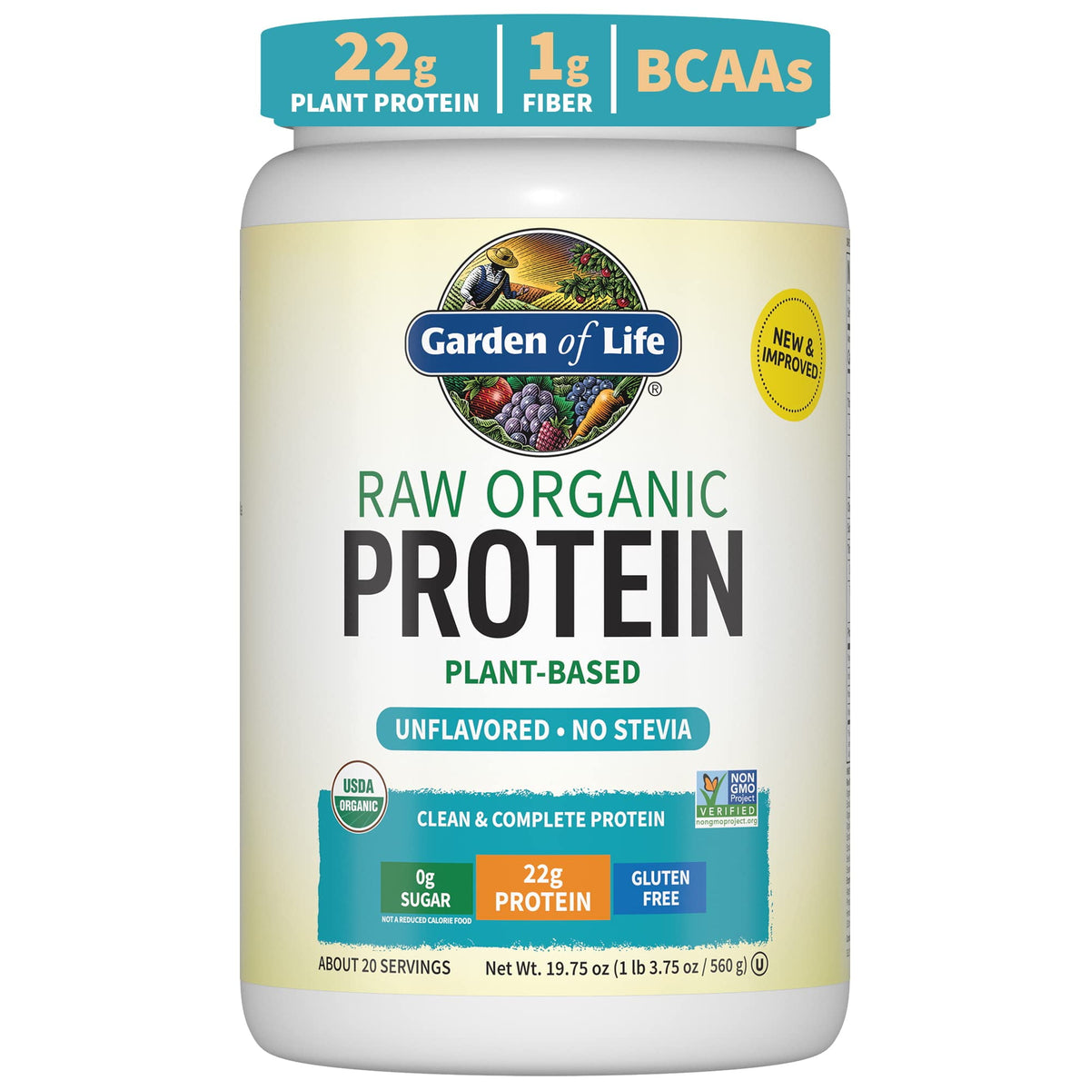 GARDEN OF LIFE RAW ORGANIC PROTEIN POWDER UNFLAVORED