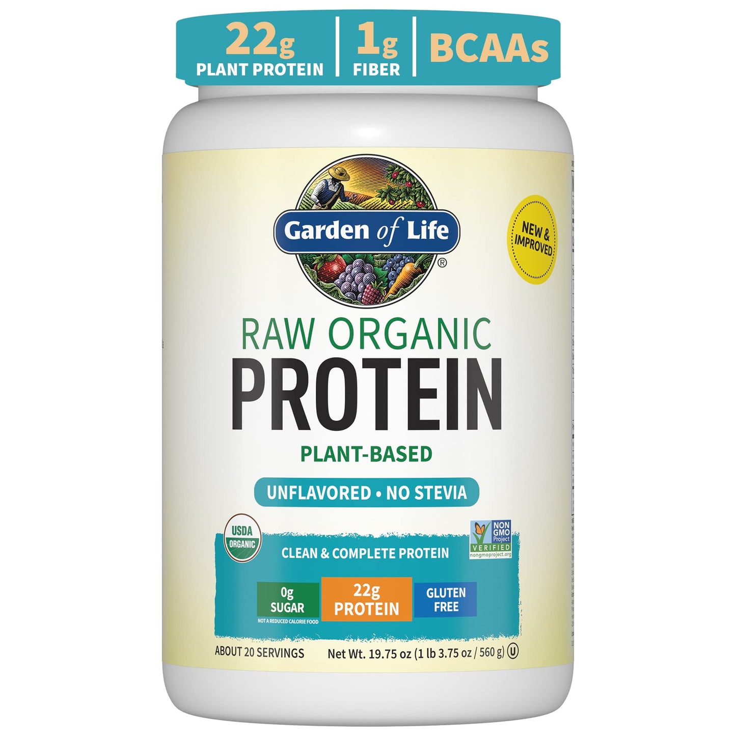 GARDEN OF LIFE RAW ORGANIC PROTEIN POWDER UNFLAVORED