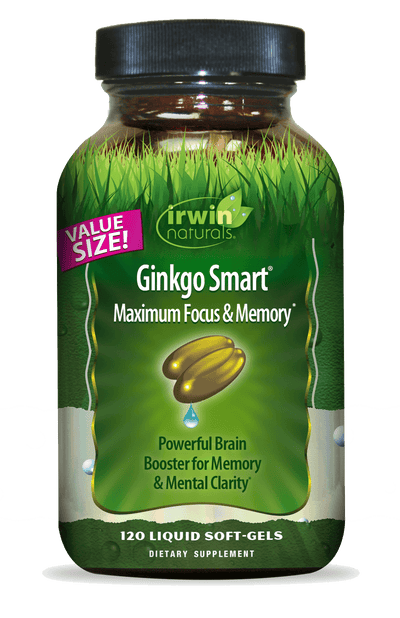 IRWIN NATURALS GINKO-SMART MAXIMUM FOCUS AND MEMORY 120 SOFTGELS