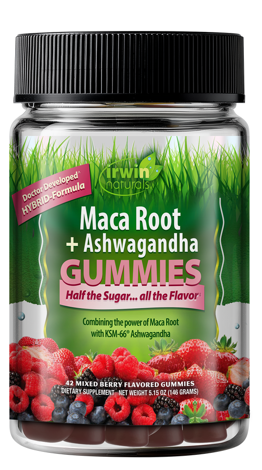 IRWIN NATURALS MACA ROOT & ASHWAGANDA 42 GUMMIES