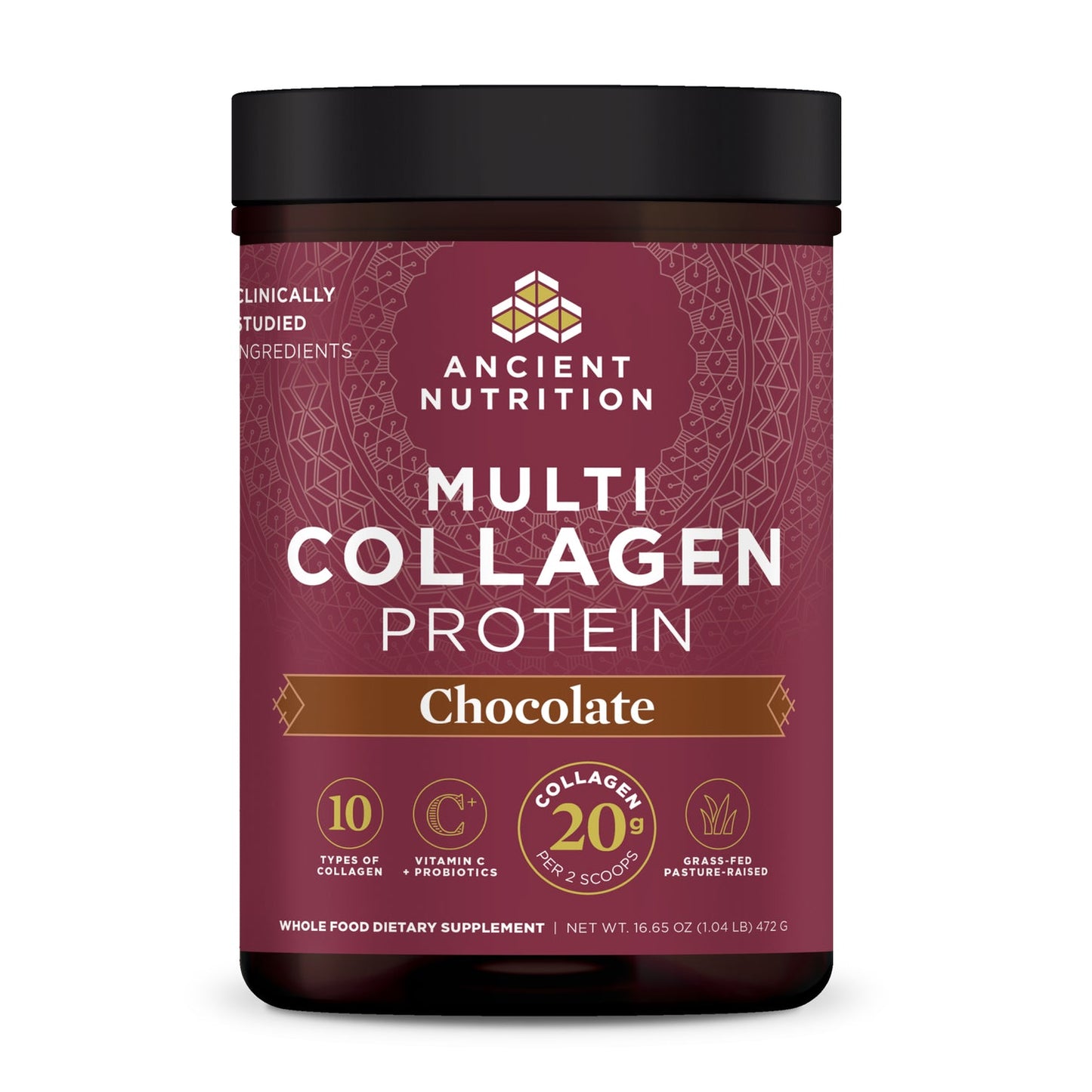 ANCIENT NUTRITION MULTI COLLAGEN PROTEIN CHOCOLATE 40 SERVINGS 16.65 OZ
