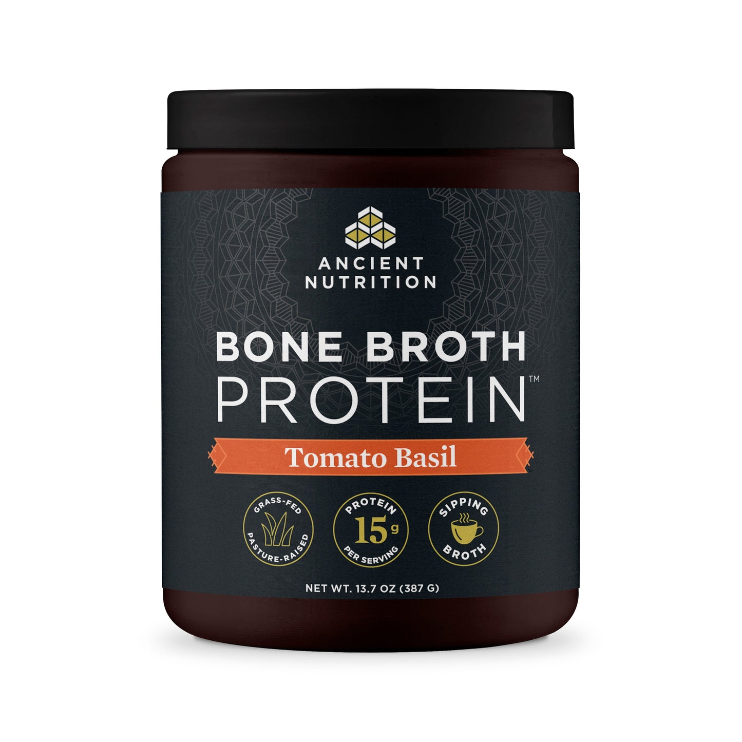 ANCIENT NUTRITION BONE BROTH PROTEIN TOMATO BASIL 15.7 OZ NO ORDER