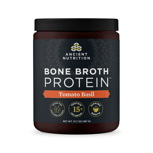 ANCIENT NUTRITION BONE BROTH PROTEIN TOMATO BASIL 15.7 OZ NO ORDER