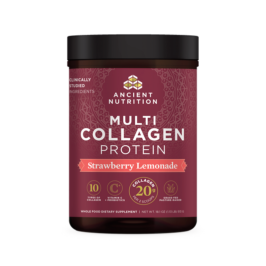 ANCIENT NUTRITION MULTI COLLAGEN STRAWBERRY LEMONADE 24 SERVING 9.65 OZ
