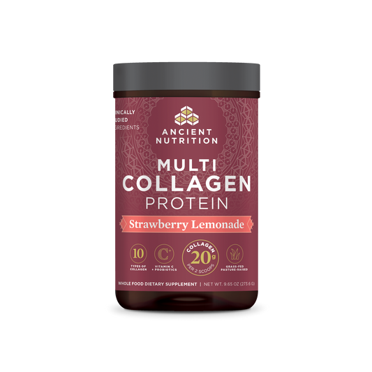 ANCIENT NUTRITION MULTI COLLAGEN PROTEIN STRAWBERRY LEMONADE 45 SERVINGS 18.1 OZ
