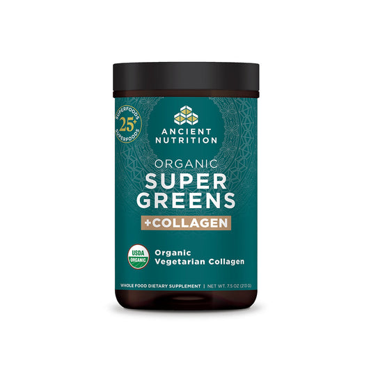 ANCIENT NUTRITION ORGANIC SUPER GREENS+COLLAGEN 7.5OZ
