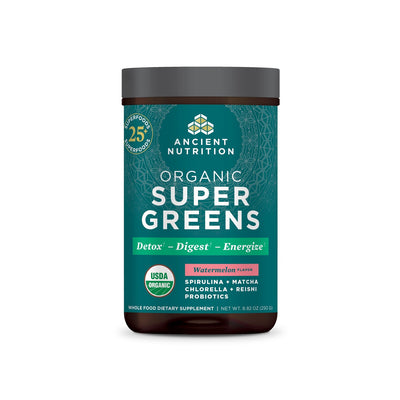 ANCIENT NUTRITION ORGANIC SUPERGREENS WATERMELON 8.82OZ