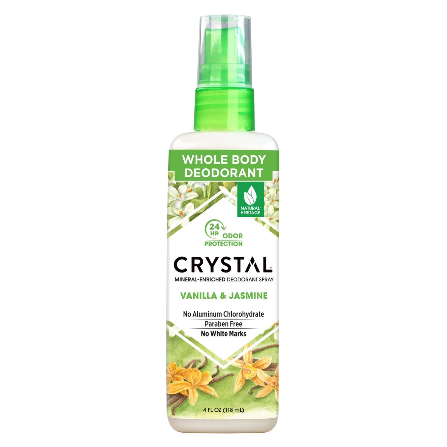 Crystal Body Deodorant Spray Vanilla Jasmine 4 Fl Oz