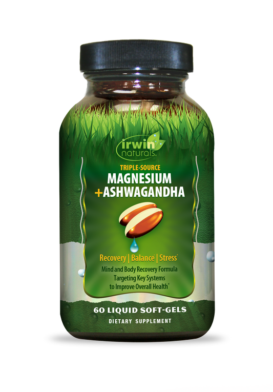 IRWIN NATURALS TRIPLE-SOURCE MAGNESIUM+ASHWAGANDA 60SGELS