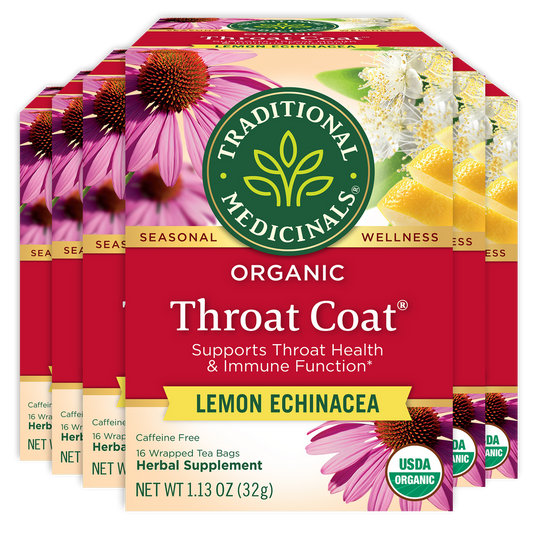 TRADITIONAL MEDICINALS TEA THROAT COAT LEMON