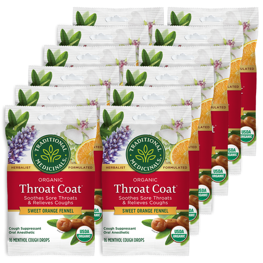 TRADITIONAL MEDICINALS THROAT LOZENGES SWEET ORANGE FENNEL