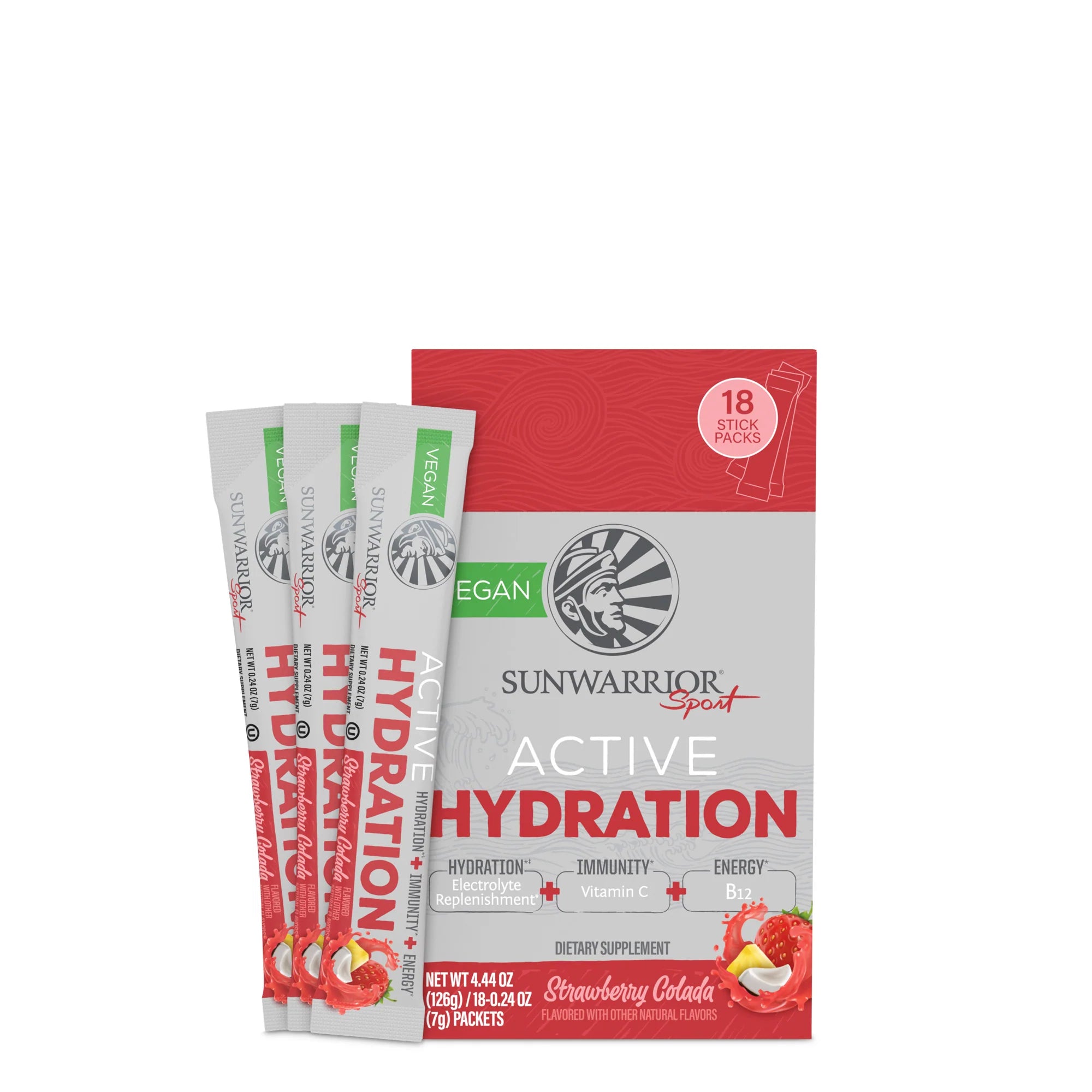 SUNWARRIOR ACTIVE HYDRATION STRAWBERRY COLADA