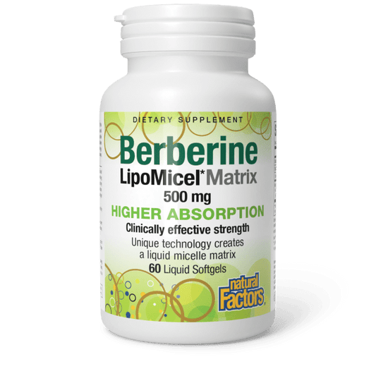 NATURAL FACTORS BERBERINE LIPOMICEL 500MG 60 SGELS