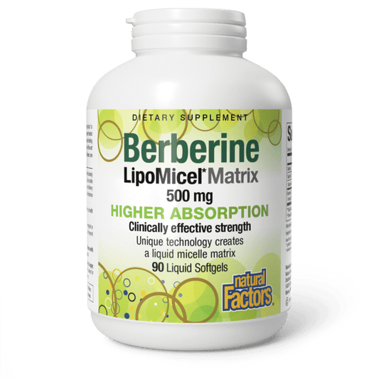 NATURAL FACTORS BERBERINE LIPOMICEL 500MG 90 SGELS