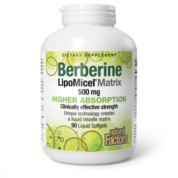 NATURAL FACTORS BERBERINE LIPOMICEL 500MG 90 SGELS