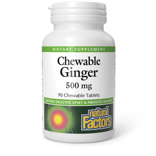 NATURAL FACTORS GINGER 500MG 90 CHEWS