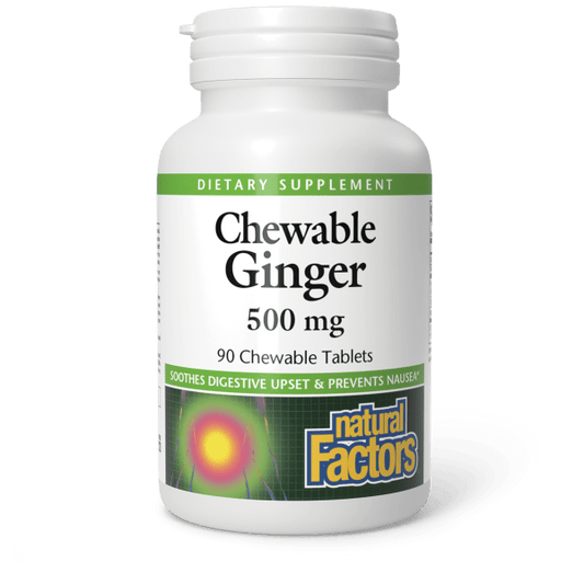 NATURAL FACTORS GINGER 500MG 90 CHEWS