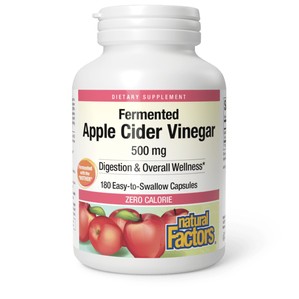 NATURAL FACTORS FERMENTED APPLE CIDER VINEGAR 500MG 180CT