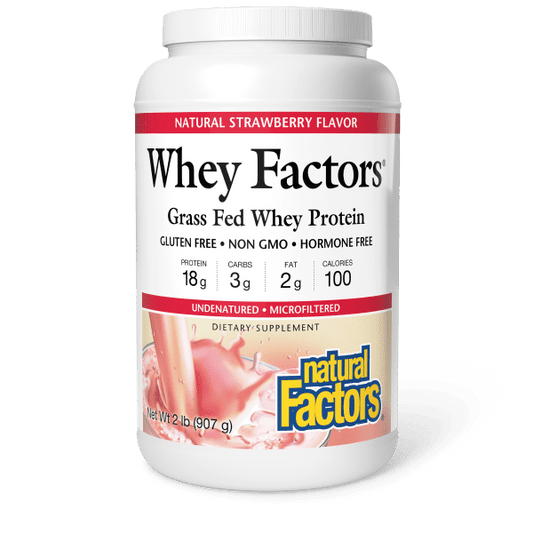 NATURAL FACTORS WHEY FACTORS STRAWBERRY 2 LB
