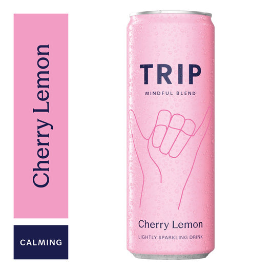 Trip Mindful Blend, Cherry Lemon Magnesium Seltzer, Calming Drink