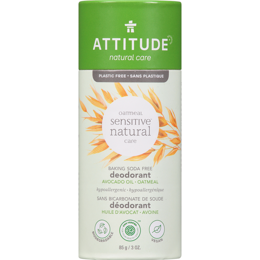 Attitude Baking Soda Free Deodorant For Sensitive Skin Enriched With Oatmeal And Avocado Oil