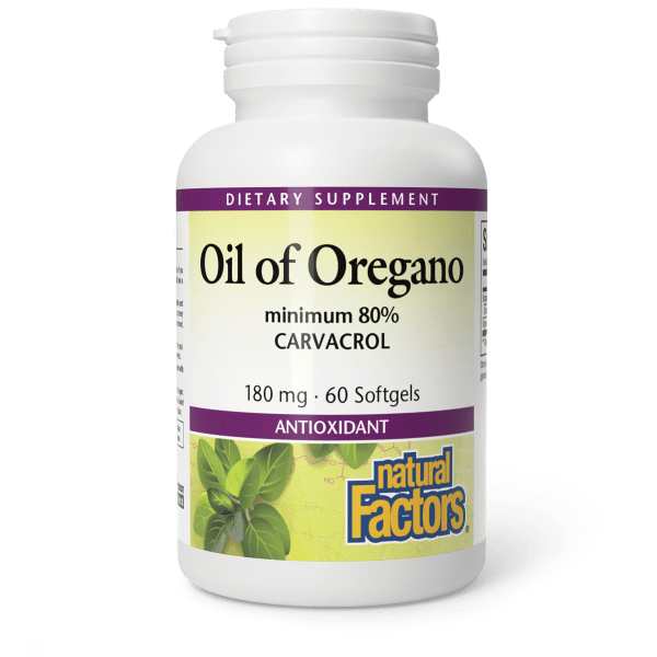 NATURAL FACTORS OIL OF OREGANO 180 MG 60 SOFT GEL