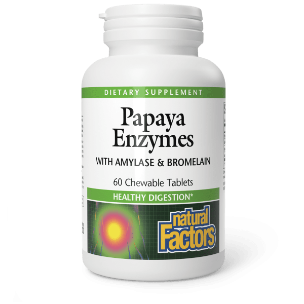NATURAL FACTORS PAPAYA ENZYMES 60 CHEWS
