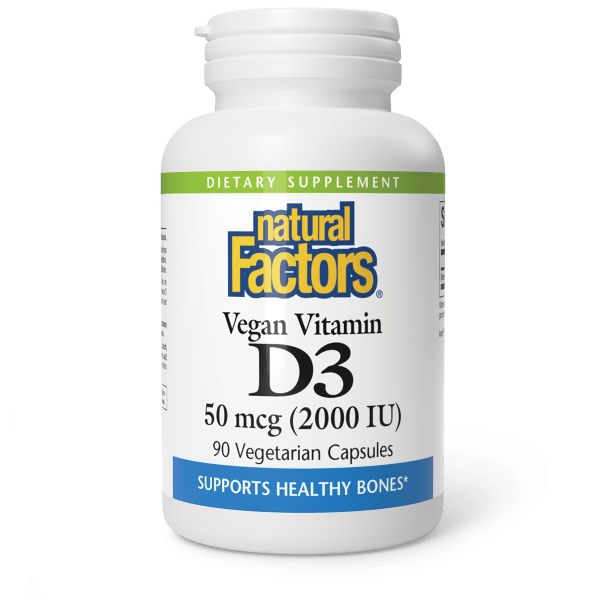 NATURAL FACTORS VGN VITAMIN D3 50MCG 90 VEG CAPSULES