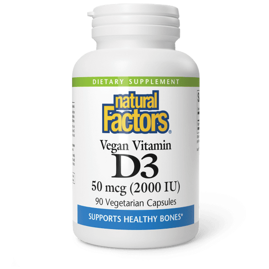 NATURAL FACTORS VGN VITAMIN D3 50MCG 90 VEG CAPSULES