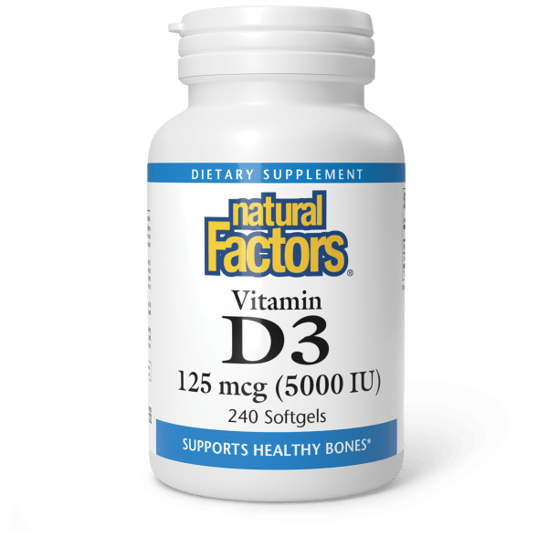 NATURAL FACTORS VITAMIN D3 5000IU 240 SOFTGELS