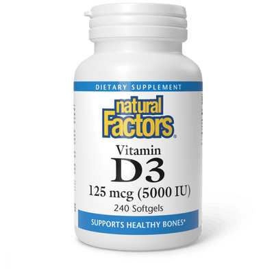 NATURAL FACTORS VITAMIN D3 5000IU 240 SOFTGELS