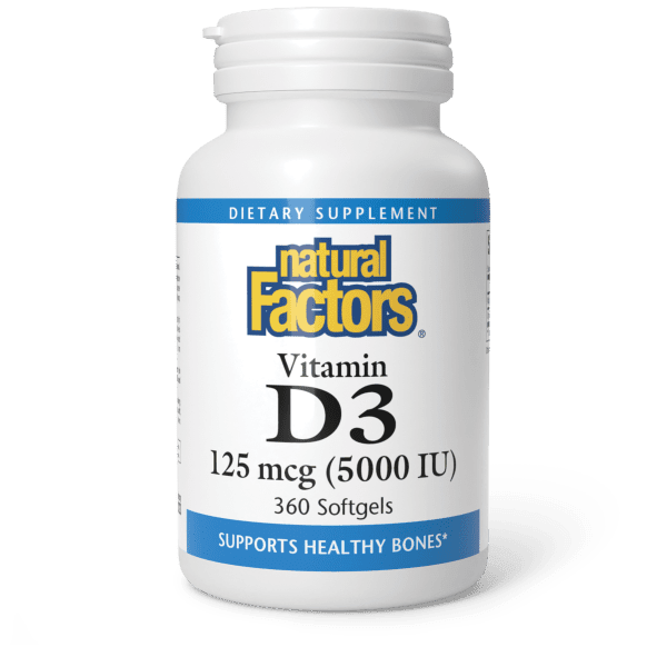 NATURAL FACTORS VITAMIN D3 5000IU 360 SOFTGELS