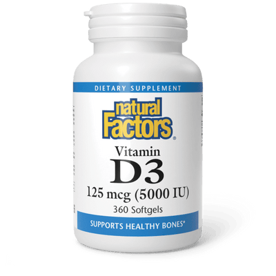 NATURAL FACTORS VITAMIN D3 5000IU 360 SOFTGELS
