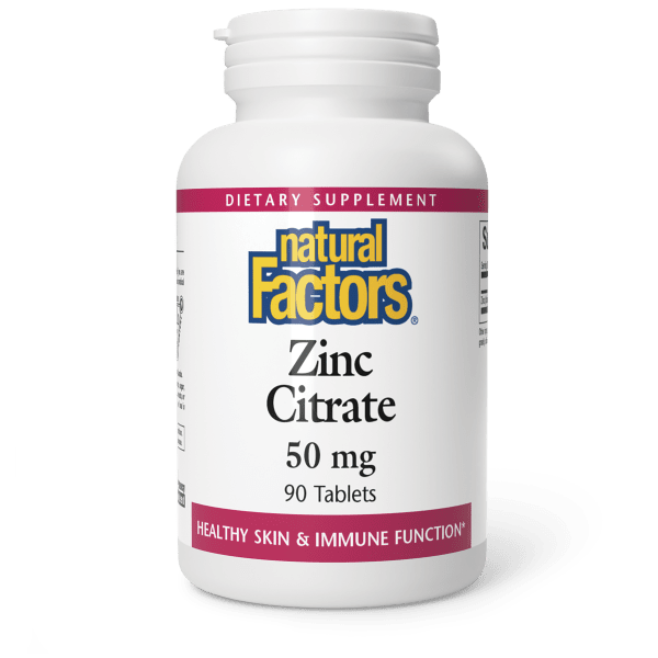 NATURAL FACTORS ZINC CITRATE 50MG 90 TABLETS